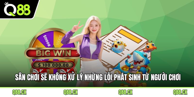 Sân chơi sẽ không xử lý những lỗi phát sinh từ người chơi